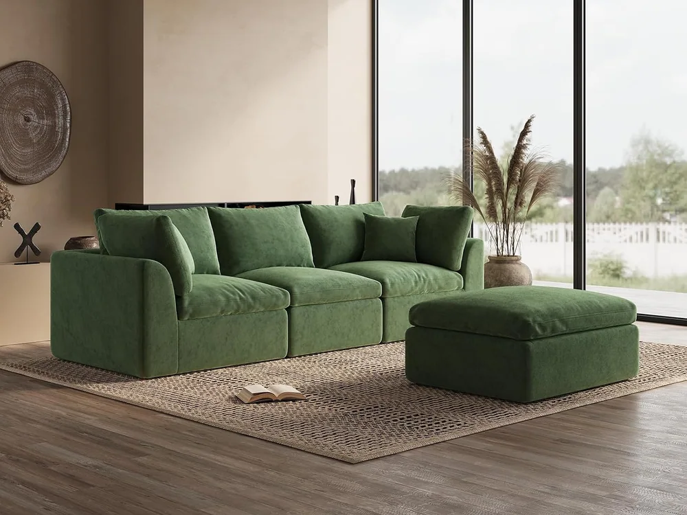 Ohllob 78.9" Cloud Loveseat in Green, view 4