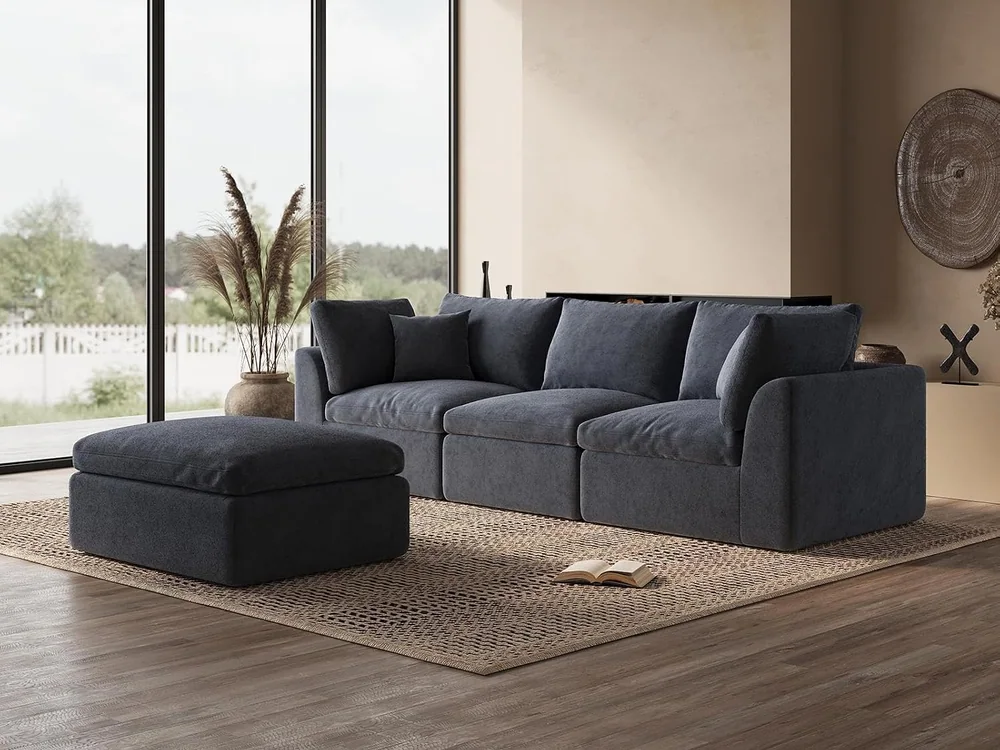 Ohllob 110" Cloud L Sectional in Dark Grey, view 2
