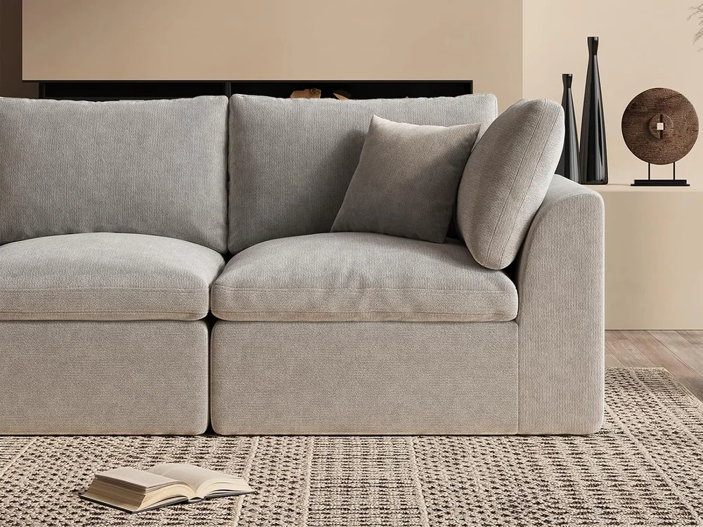 Ohllob 110" Cloud U Sectional in Light Grey, view 3
