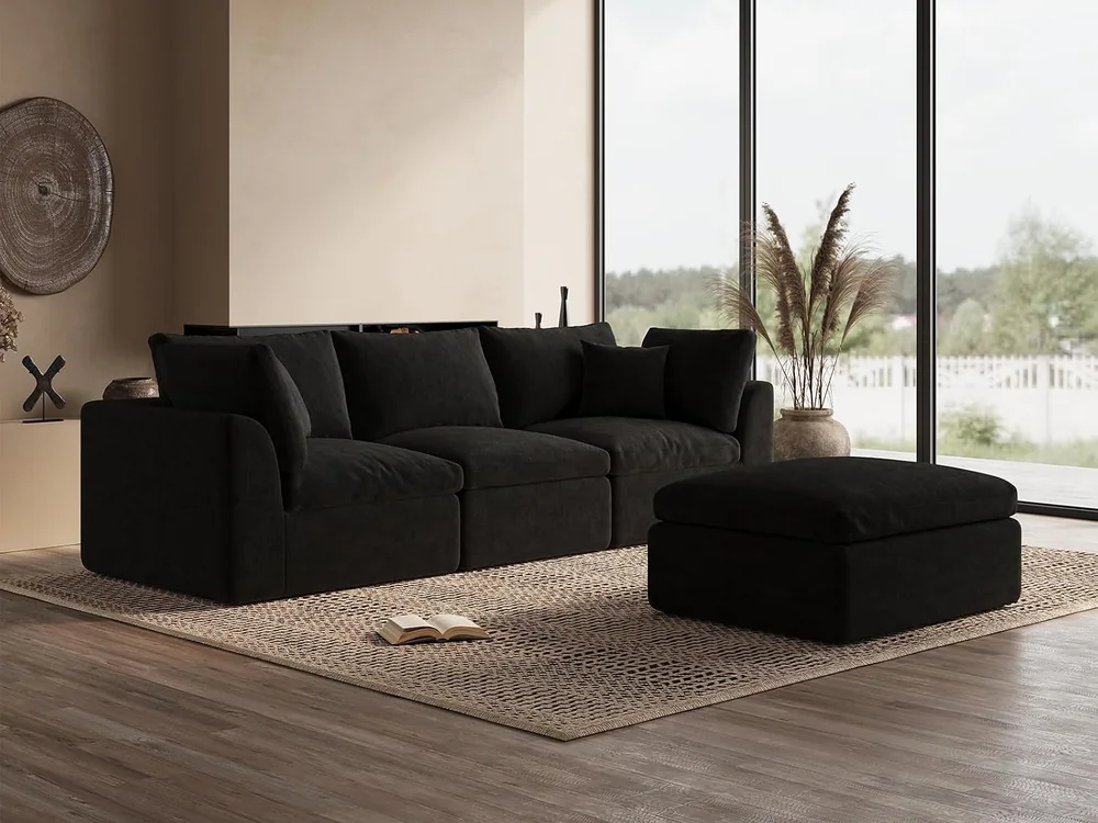 Ohllob Cloud Ottoman Module in Black, view 2