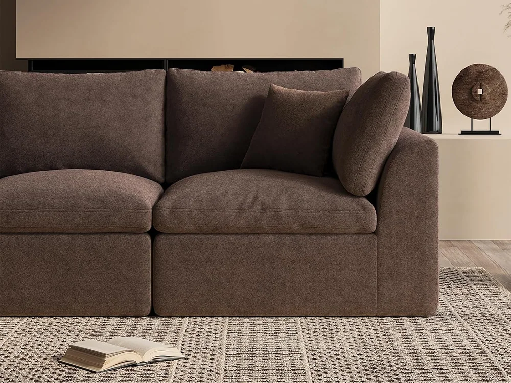 Ohllob 110" Cloud U Sectional in Coffee Brown, view 3
