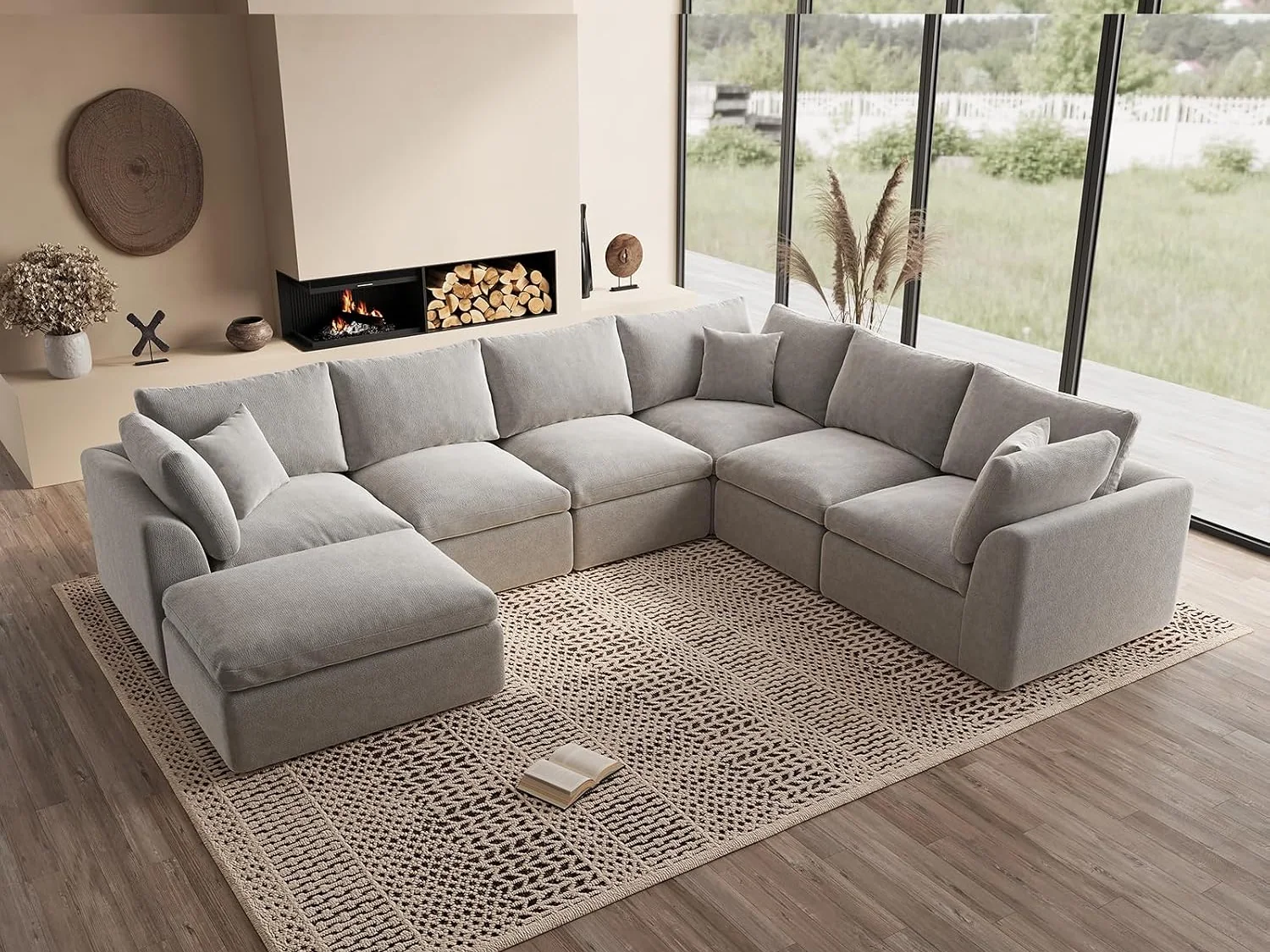 Ohllob 7-Seat Cloud Island in Light Grey