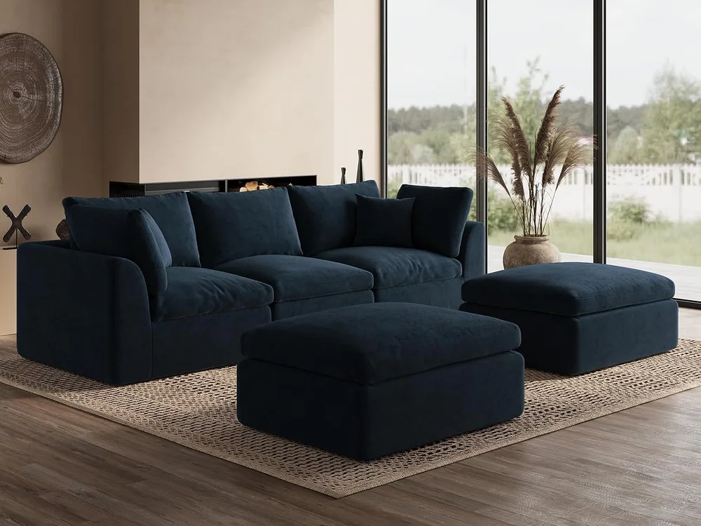 Ohllob 110" Cloud U Sectional in Dark Blue, view 2