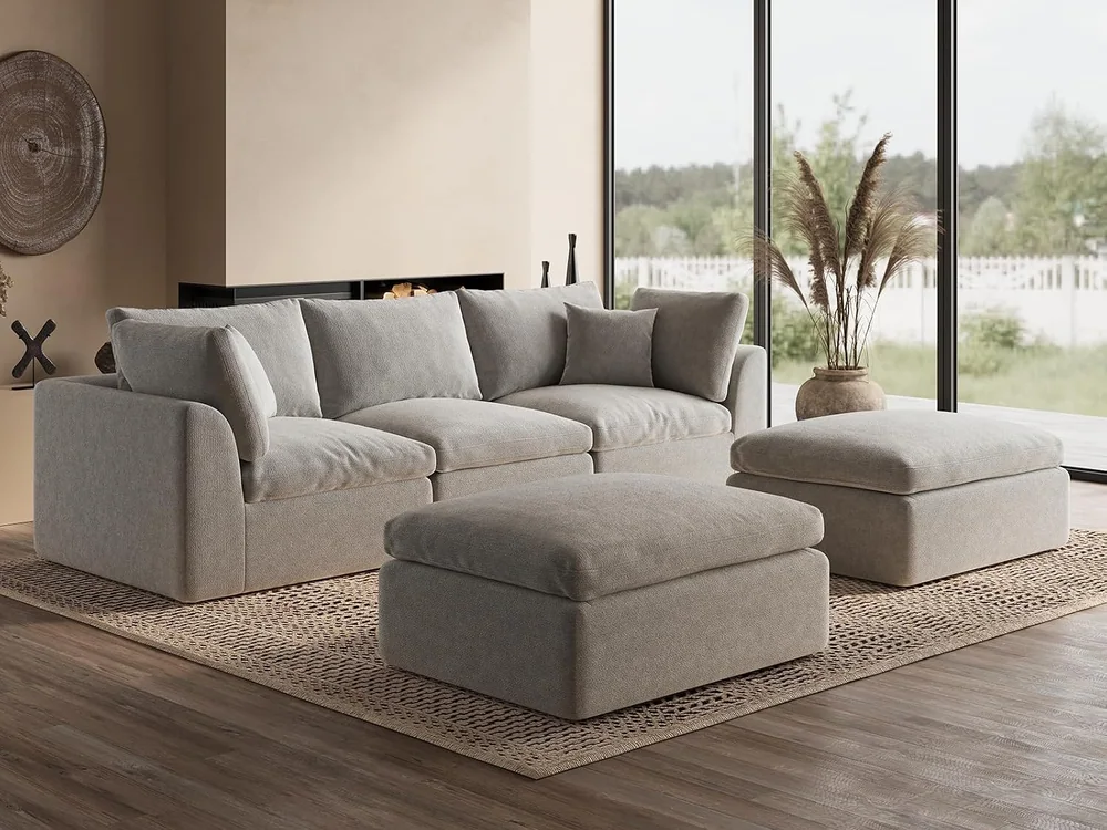 Ohllob 110" Cloud U Sectional in Light Grey, view 2