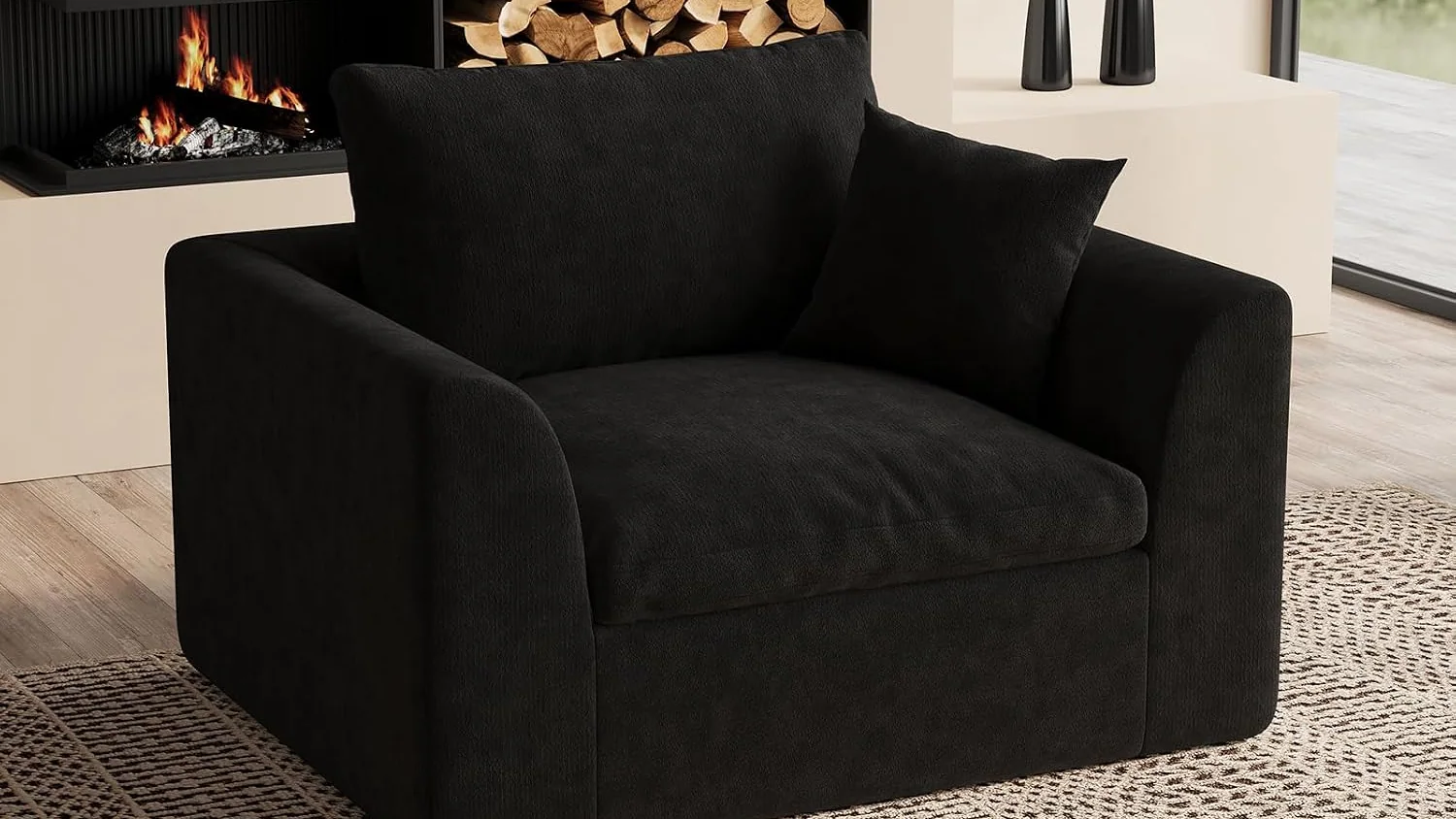 Ohllob 48.6" Cloud Single Seat in Black